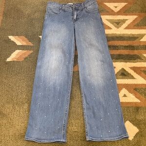 Abercrombie Rhinestone Embellished Wide Leg Jean